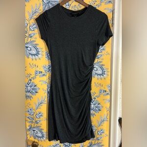 BANANA REPUBLIC S short sleeve gray ruched waist jersey midi dress